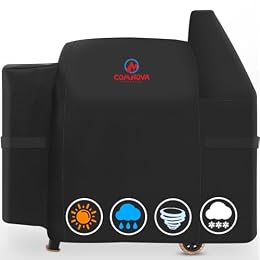 Comnova Grill Cover for Pit Boss 820-850 - Z Grill 700 - Premium Wood Pellet Smoker Cover for Pitboss Waterproof & Heavy Duty, 600D Pellet BBQ Cover for Pit Boss 820 Deluxe, Pro 850 and Z Grill 700