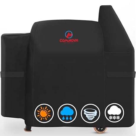 Comnova Grill Cover for Pit Boss 820-850 - Z Grill 700 - Premium Wood Pellet Smoker Cover for Pitboss Waterproof & Heavy Duty, 600D Pellet BBQ Cover for Pit Boss 820 Deluxe, Pro 850 and Z Grill 700