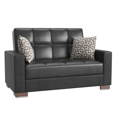 Wahome-Smart Transform Your Space with Upholstered Convertible Loveseat, Includes Storage,