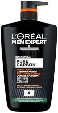 L'Oréal Paris Men Expert Pure Carbon XXXL Shower Gel, Men's Charcoal Body Wash for Body, Face, Hair & Beard, Purifying & Fresh Feeling Effect, 1 Litre - View 3