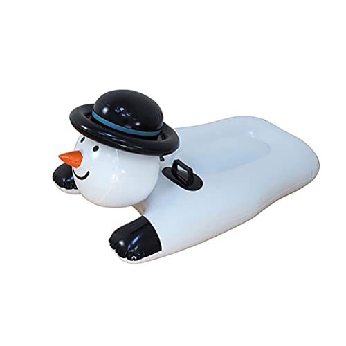 Ariarly Snow Tube Inflatable Snow Sled with Sturdy Handles, Cartoon Snowman Design, PVC Material, 1-2 Person Capacity, Ages 5+