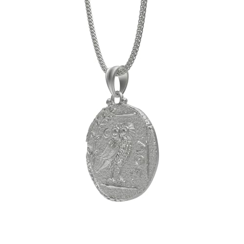 Owl Coin Pendant, Athena's owl Necklace, Greek Coin Museum Replicas of Ancient Greece, Ancient Greek Symbol, Gift For Animal Lovers4