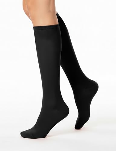 Image of Buauty 3 pairs Knee High Socks for Women, Casual Tube Socks, Athletic Socks Solid & Striped Sport Socks Outdoor Fashion