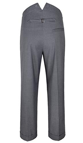 Mens 1940s Style Fishtail Back Trousers2