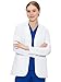 COZY SCRUBS Lab Coat for Women with 3 Pockets, Professional White Women's Lab Coat Long Sleeve, Hip-Length Fit (Previously COZYFIT), White, M