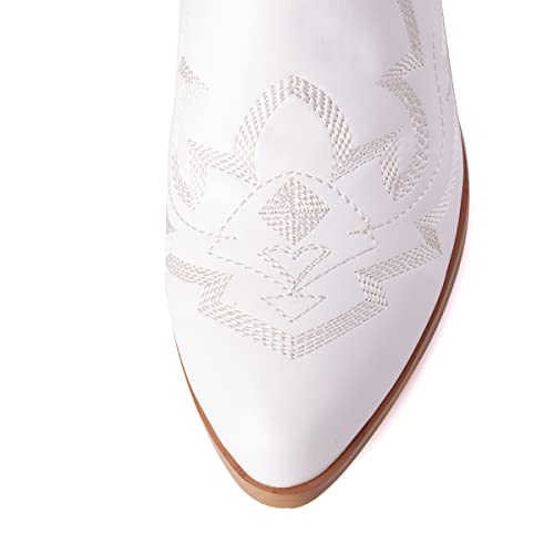 Cowgirl Boots Stitched Ankle Boots for Women Embroidered Cowboy Boots4