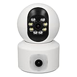 Dpofirs Dual Objektiv Überwachungskamera 1080p HD 360 ° Pan Tilt WiFi Indoor Outdoor, KI Bewegungserkennung mit Warnungen, Cloud Lokalspeicher Bis zu 128 GB, Keiner Blinder Fleck