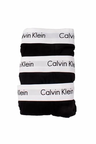Calvin Klein Slip in cotone elasticizzato a vita bassa, taglia S, colore: nero, confezione da 3 pezzi
