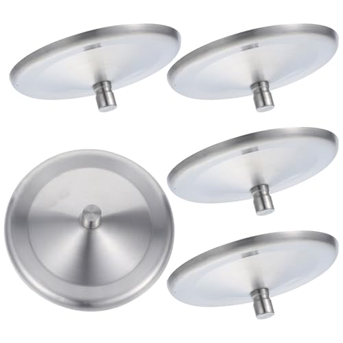 CHILDWEET 5piezas Tapas de Acero Inoxidable para Taza Cubiertas Multiusos Sellado Seguro para Tazas de Té y Bebidas Reutilizables y Resistentes para Oficina y Hogar