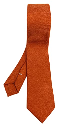 Image of Elfeves Men's Skinny Solid Color Tie Causal Cotton Linen Narrow Slim cut Necktie