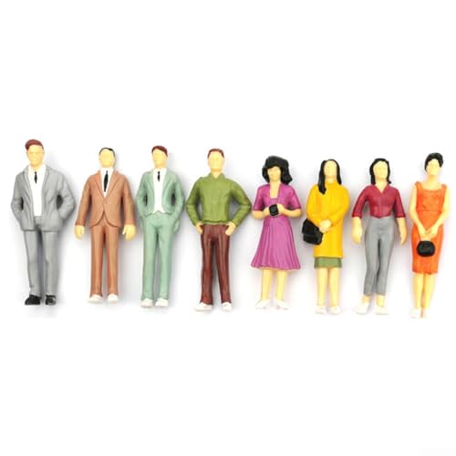 Eawfgtuw 25 figure dipinte di passeggeri ferroviari in scala 1:50, altezza 36 mm, personaggi misti per stazioni ferroviarie, decorazione paesaggistica
