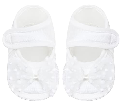 Lilax Baby Girls Glitter Tulle Dress, Sparkle Polka Dots Princess Gown With Matching Headband And Shoes (6-9 Months, White) #TOP4
