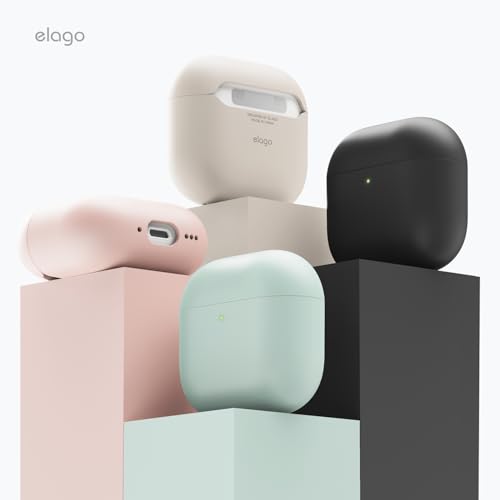 elago Liquid Hybrid Case Compatible with AirPods 4th Generation Case - Compatible with AirPods 4 Case Cover, Triple Layer Protection, Wireless Charging, Shock Resistant, Easily Cleaned (Black) by elago - Image 7