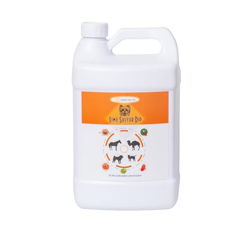 Healthy Paw Life - Lime Sulfur Dip - Pet Care for Itchy and Dry Skin - Xtra Strength Formula - Safe Solution for Dog Cat Puppy Kitten Horse (1 Gallon)