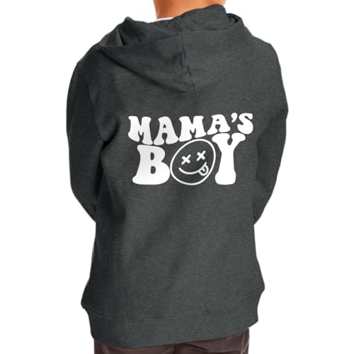 Mama's Boy Smile Toddler Full-Zip Hoodie - Funny Boys Clothing - Trendy Gifts for Boys