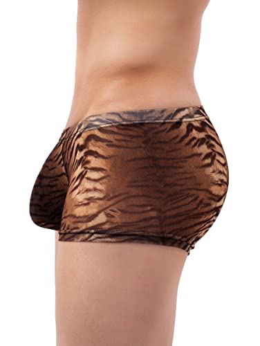 IKINGSKY Men's Tiger Stripes Boxer Briefs Breathable Bulge Shorts Underwear Sexy Low Rise Trunk Under Panties2