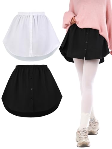 Kefiys - Extensión de blusa para mujer, con botones, negro y blanco, S