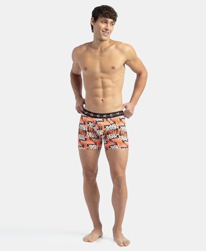 Image of Jockey NY03 Men's Super Combed Cotton Elastane Stretch Printed Boxer Brief with Ultrasoft Waistband (Prints May Vary)