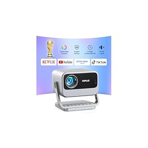 Smart Beamer 4K【Netflix vorinstalliert & Dolby Audio】 VOPLLS 35000L Autofokus & Trapezkorrektur Beamer Heimkino, Full HD 1080P WiFi6 Bluetooth Videoprojektor für Handy/PC, Outdoor & Fußballabend