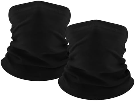 MRUN BONE Schlauchschal 2 Stück Multifunktionstuch Mundschutz für Damen Herren, Winddicht Halstuch Elastiche Atmungsaktiv Neckwarmer Loopschal für Radfahren, Motorrad, Ski, Spazier