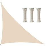 Rendimiento Perfecto: La toldos triangulares exterior tiene las funciones de resistencia al desgarro y resistencia a la humedad. Sun sail también se puede utilizar para muebles de jardín a prueba de polvo e impermeables. La estructura de malla es de tejido, ventilación y transpirable, y la función de protección UV es de hasta el 90%.