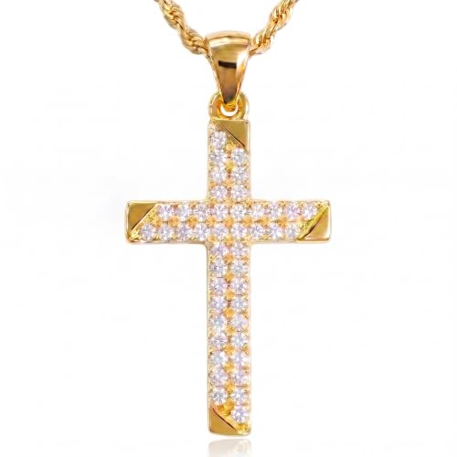 Italian 1/200 14K Yellow Gold Overlay Cross Pendant