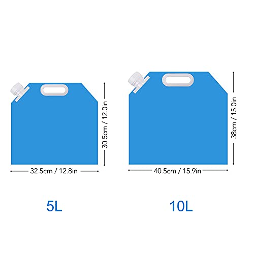 Tomshin 5L / 10L Recipiente de água dobrável Bolsa Jarro de armazenamento de água para acampamento a