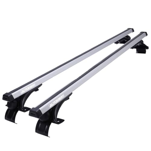 AUTOXBERT 2PCS Car Roof Racks Roof Bars Universal Cross Bars Without Rails Heavy-Duty Roof Bars Adjustable 35cm-125cm Aluminium Silver