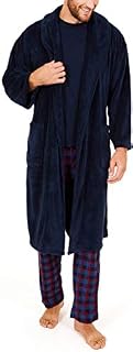 Nautica Men's Long Sleeve Cozy Soft Plush Shawl Collar Robe, Burgundy, One Size