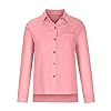 Blouse for Women UK Elegant Button Down Blouse Long Sleeve Cotton Linen Tops Lapel Oversized T Shirts Business Office Tee Tops Ladies Plus Size 8 10 12 14 16 18 20 22 #3