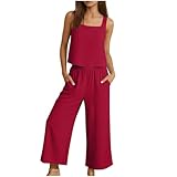 Slxbear Conjunto de ropa de descanso para mujer, conjunto de 2 piezas para mujer, ropa de verano a juego, ropa de calle de algodón y lino, sin mangas, con botones frontales y pantalones cortos