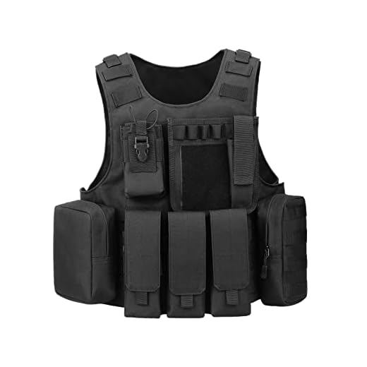 HUNTVP Gilet Tactique Armée Militaire Gilet Molle Airsoft Gilet pour Hommes Femmes Camping Randonnée Chasse À L'extérieur Cs Jeu (Type-1 Noir)