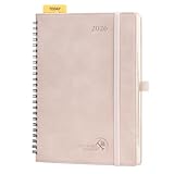 POPRUN Agenda 2026 Semana Vista Espiral 22 x 16,5 cm, Tapa Blanda, Regla...