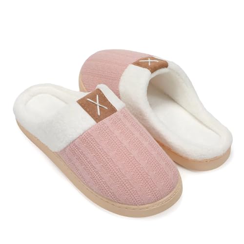 Women's House Slippers Memory Foam Bedroom Slippers Indoor Outdoor Slip On Home Shoes with Soft Terry Lining4
