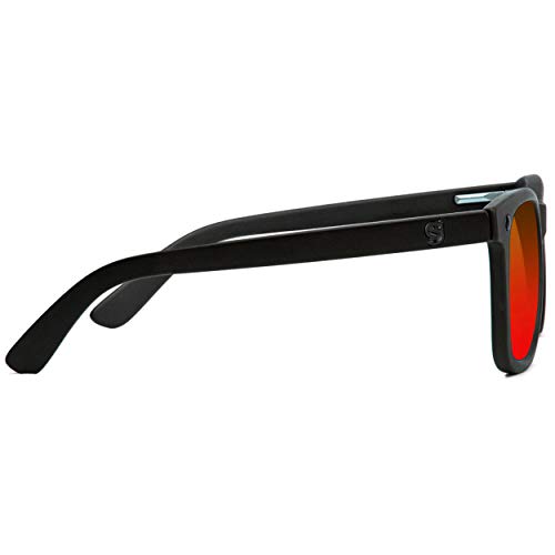 Mikemo Premium Polarized Sunglasses Matte Black/Red Mirror3
