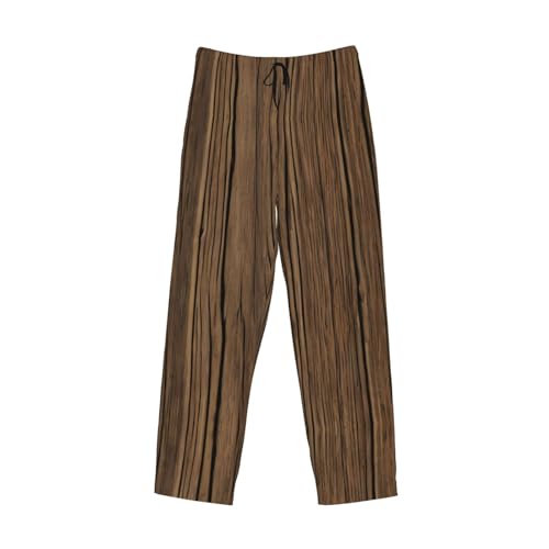 Wood Grain Lightweight Sleep Pants for Men-Men's pajama pants comfort lounge sleep with pocket pull rope2