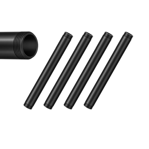 XinDoingNow Painted Black Iron Pipe,Black,1"x 6",4Pack