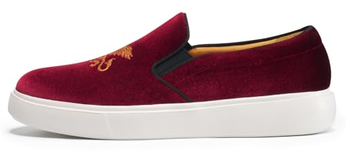 Journey West Men's Fashion Velvet Sneakers with Embroidery Comfortable Slip-On Walking Shoes for Men4