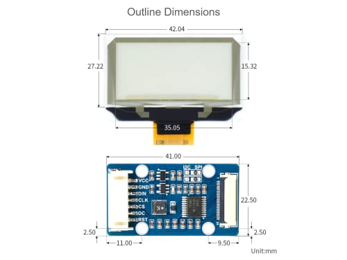 Image of 1.51inch Transparent OLED Display Module 128x64 Resolution Light Blue Color Display OLED for Raspberry Pi /Arduino /STM32,Full Viewing Angle,Embedded Independent Driver Chip,SPI /I2C Interfaces