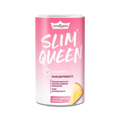 GymQueen Slim Queen Shake minceur 420g, Délicieux shake diététique pour perdre du poids facilement, substitut de repas avec des vitamines et des nutriments essentiels, Gâteau au Fromage au Citron Cover