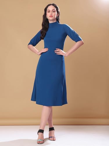 Image of PURVAJA Women's A-Line Knee Length Dress (Bely-123-130)