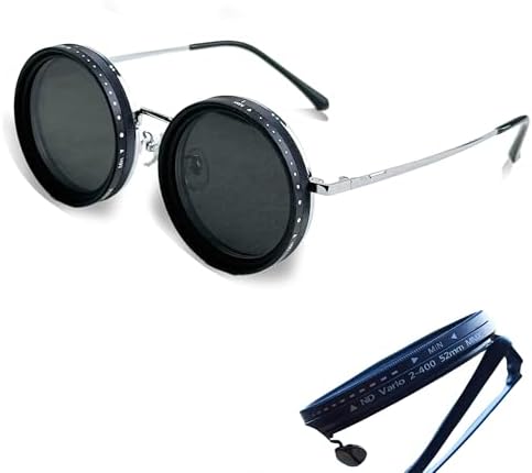 Adjustable Tint Sunglasses Polarized Round Lenses with ND Filter, 9 Gears, Ideal for Beach, Fishing, and Outdoor Activities