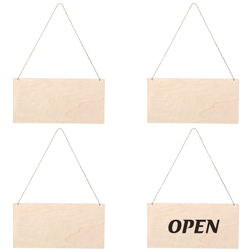 4 Pcs Unfinished Wood Sign Rectangle Wood Plaques Blank Hanging