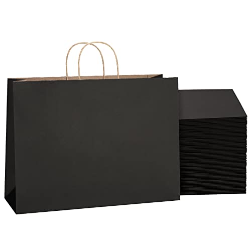 Shopday Black Paper Bags with Handles