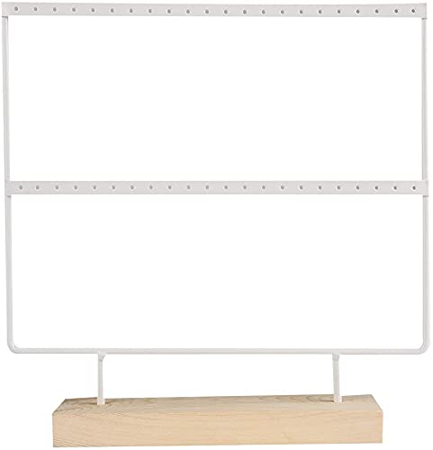 Présentoir à Bijoux Présentoirs pour Boucle d'oreille Support Boucles d'oreilles Etagère à Bijoux Porte-Bijoux Organisateur Rangement en Métal Blanc (blanche-L) Cover