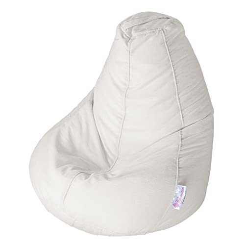 Image of Casa Copenhagen Premium Designer Fabric Bean Bag Chair, Filled with Beans | Capacity: Upto 7 Ft Height, 200 KG Weight | 5XL |White Monster