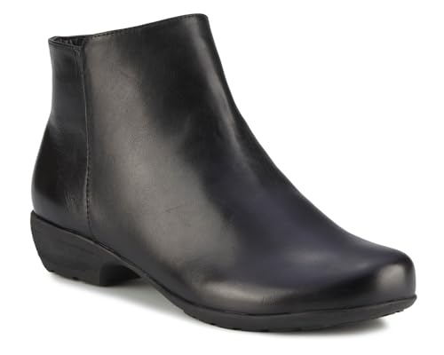 Ros Hommerson Women's EZRA Leather Round Toe Bootie With Hidden Zipper