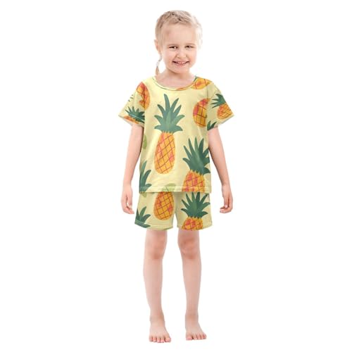 senya Short Sleeve Pajamas Sets Summer Cotton Sleepwear Pineapple Fruit3