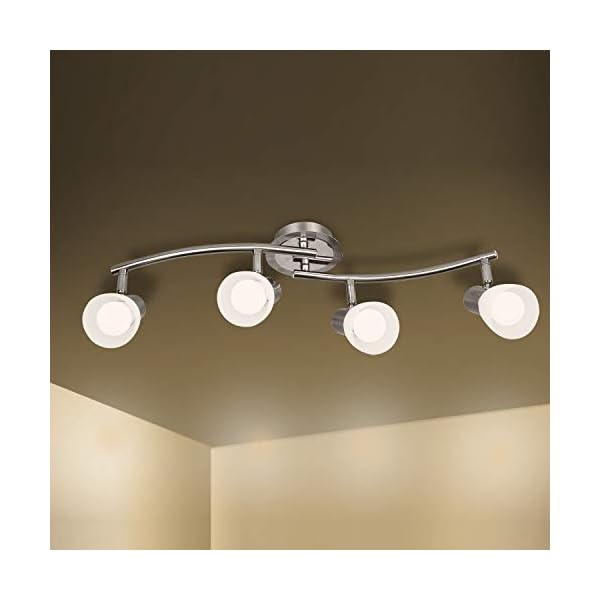 Comlzer LED Deckenleuchte 4-flammig Deckenlampe, E14 Fassung mit 4 x 5W Led Lampen, Drehbar Deckenstrahler für…