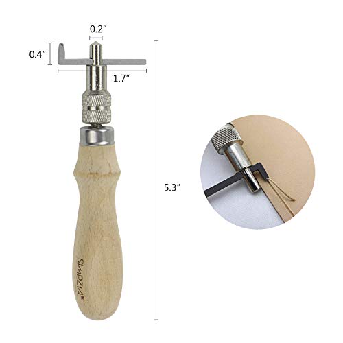 Leather Sewing Kits SIMPZIA Leather Stitching Tools, Leather Tools and Supplies with Hand Stitcher Sewing Awl Kit, Adjustable Stitching Groover, Prong Punch for Leather Craft